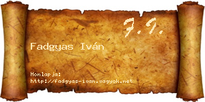 Fadgyas Iván névjegykártya