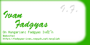 ivan fadgyas business card